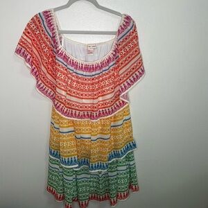 4/$10 Flying tomato colorful tiered ruffle dress